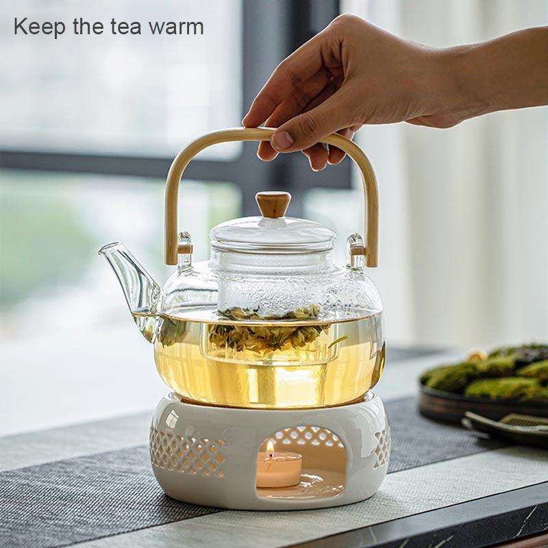 Ceramic Teapot Holder Base Tea Heater Insulation Base Tea Coffee Tea Heater Water Heater Teaware Heating Base