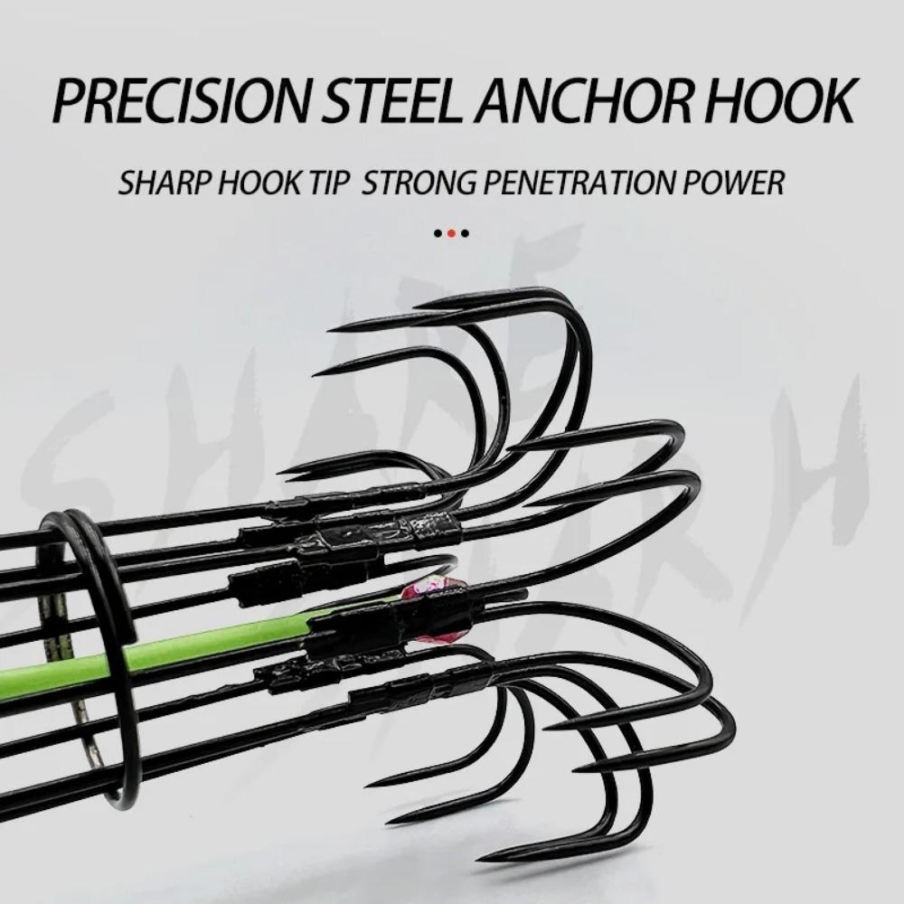 Fishing Accessories 8 Claw 16 Hook Squid Bait Trap Cage Fishing Lure Cage Octopus Hook Trap Basket Fishing Tools Tackle