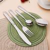 4Pcs Silver Gold Stainless Steel Tableware with Dinner Knife Dinner Fork Soup Spoon Tea Spoon Delicate Household Tableware