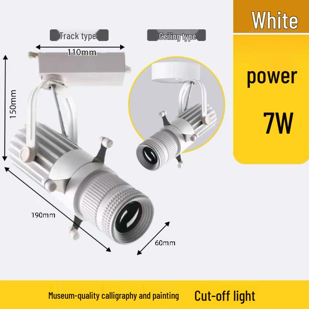 Square Dimming Aperture COB LED Track Spotlight for Museum and Shop Displays