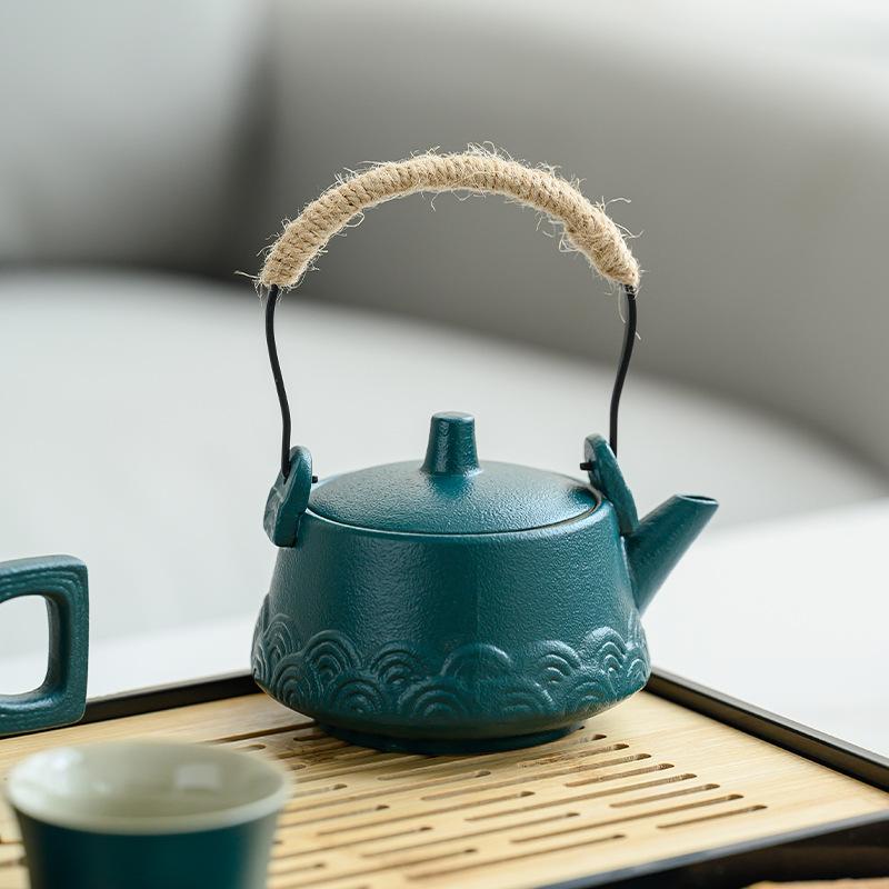 Ceramic Teapot Kung Fu Tea Set 2024 New Home Living Room Tea Office Guest Feeling Light Luxury
