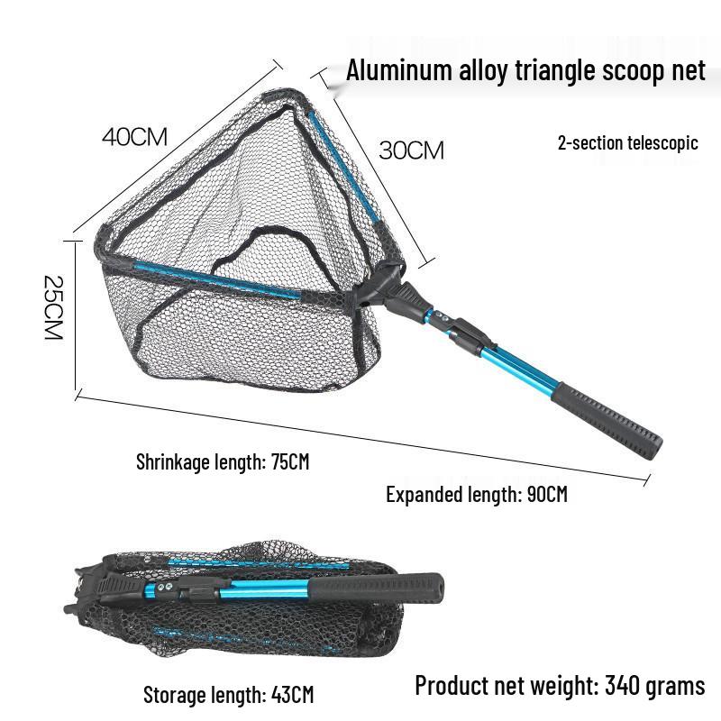 Portable Silicone Net Anti-Snagging Folding Landing Net for Sea Fishing