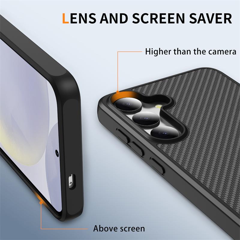 Armor Shockproof Carbon Fiber Texture Phone Case For Samsung S25 Ultra S25 S24 S23 Ultra Plus For Magsafe Magnetic Hard Cover