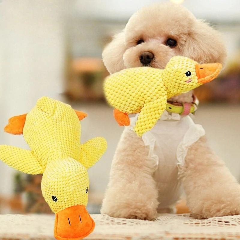 Plush Companion Sleeping Duck Dog Playthings ideal for Small Large Dogs Bite Resistant Teeth Grinding Sound Relief Duck Sound Toy