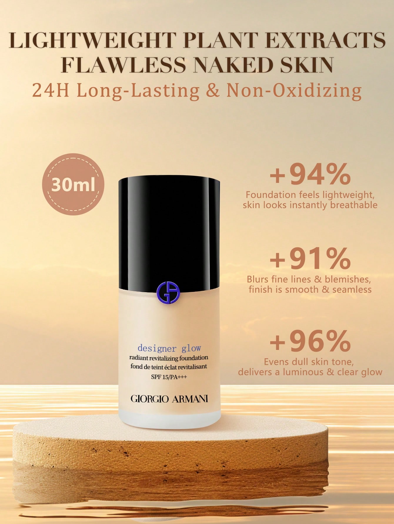 Тональный крем Armani Maestro #1/#2 30 мл | Безупречная основа для макияжа #designer glow 2