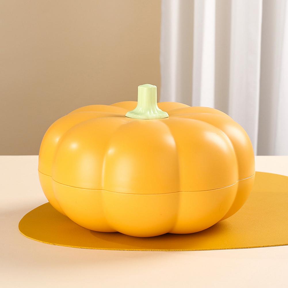 Fork Storage Pumpkin Container Halloween Pumpkin Snack Holder with Lid Divided Serving Tray for Fruits 3 Compartment for Candies