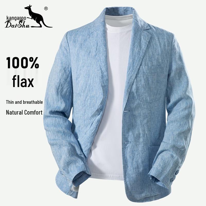 DAISHU Men s 100% Linen Lightweight Summer Blazer M