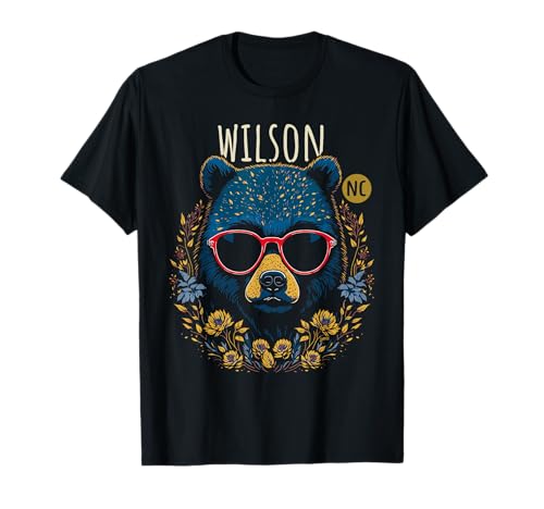 

Wilson NC Fun Bear with Glasses and Flower Design T-Shirt