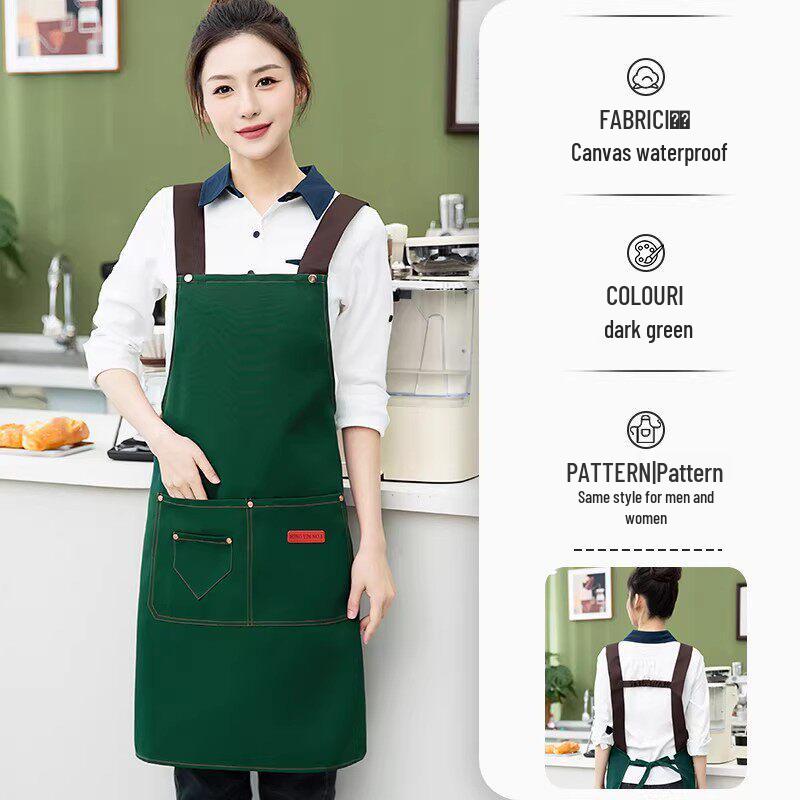 Custom Logo Waterproof Waist Apron for Milk Tea, Hot Pot, and Coffee Shop Staff