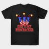 Men Black Print T-shirt She'S My Firecracker & He'S My Cold Beer 4Th Of July Matching Couple No-Cut Transfer Paper Print Cotton Tshirt