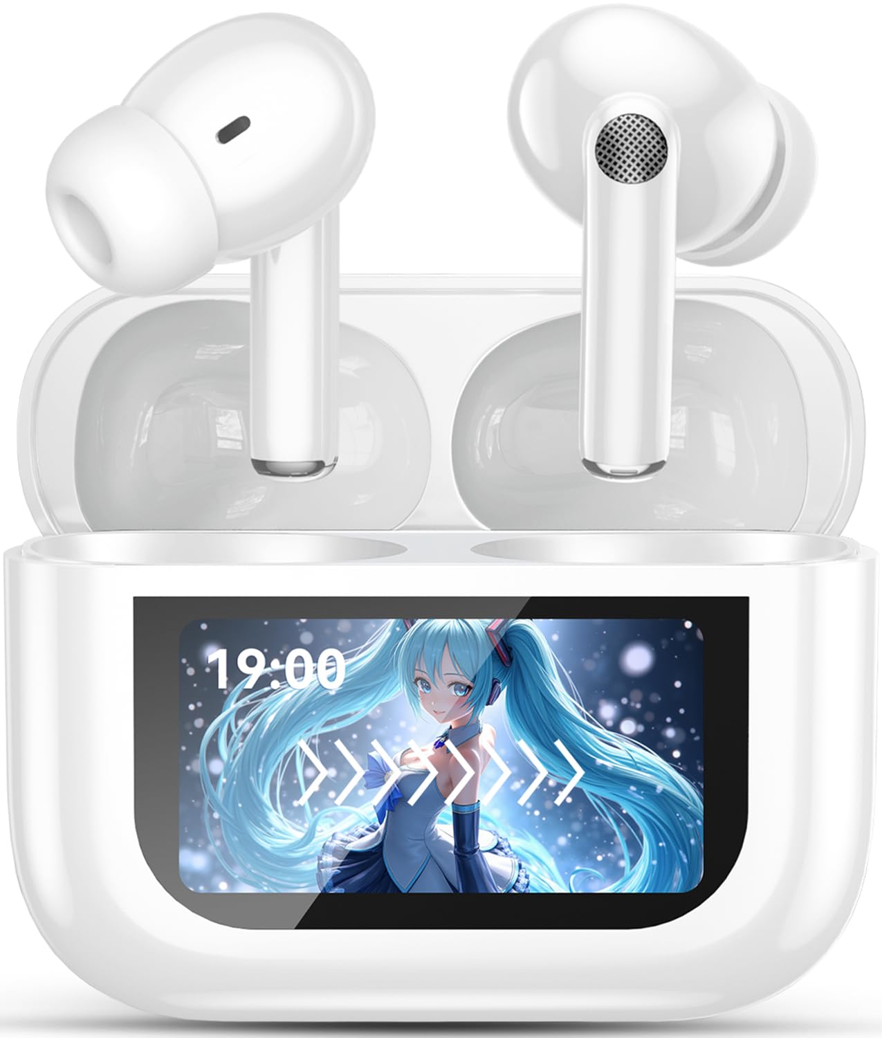 

Aetyt Wireless Bluetooth Earbuds [New for 2025 - Multi-Function Touchscreen] Bluetooth 5.4 Earbuds with Instant Connection, Hi-Fi Noise Cancellation,