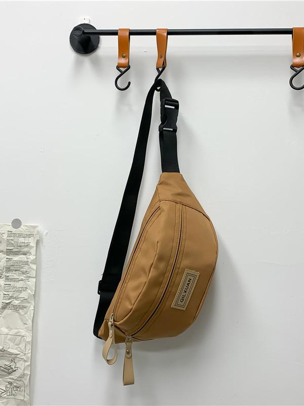 New Style Women's Crossbody Chest & Waist Bag with 3 Pockets and Logo Print - Large Capacity for Sports and Running