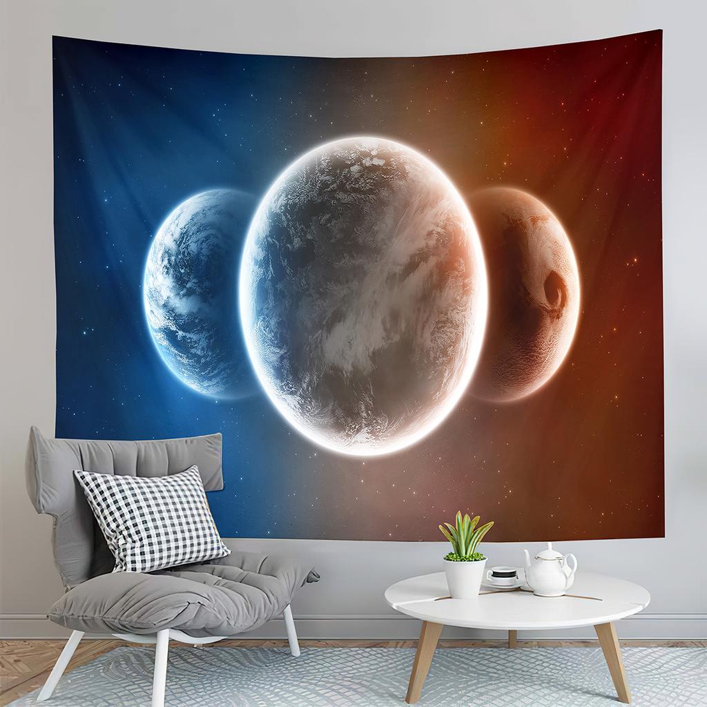 Galaxy Tapestry Mysterious Planet Tapestry Psychedelic Outer Space Tapestry Home Living Room Bedroom Dorm Decor Background Cloth