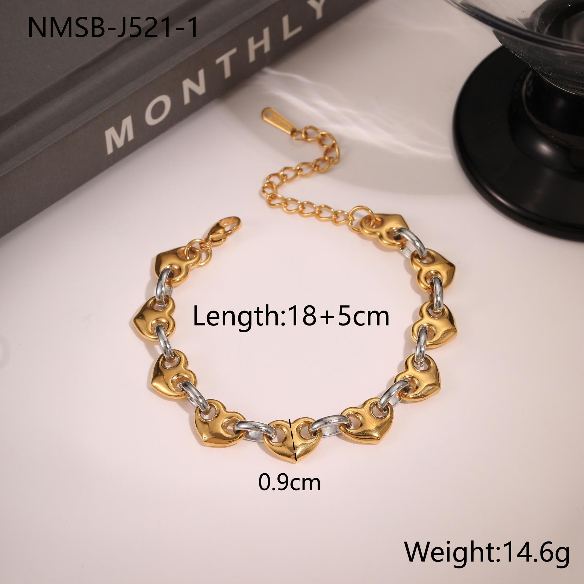 GEMCHIC Women s Love Heart Pig Buckle Chain Bracelet Fashion Stainless Steel Luxury Titanium Steel Jewelry
