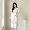 Summer Cotton Gauze Bathrobe and Skirt Pajamas