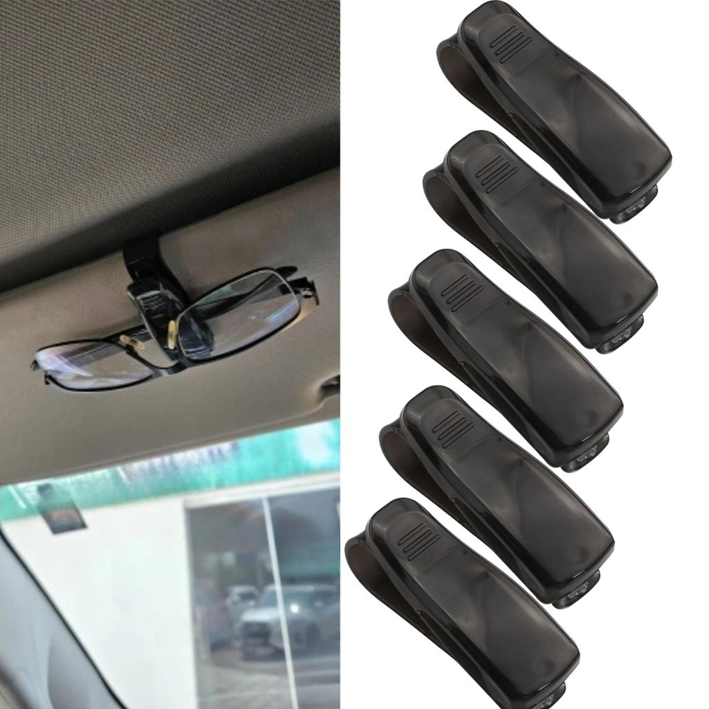 1/2/3/4/5pcs Universal Auto Sun Visor Glasses Holder Car Box Sunglasses Clip Card Ticket Holder Stand Fastener Case Eyeglasses