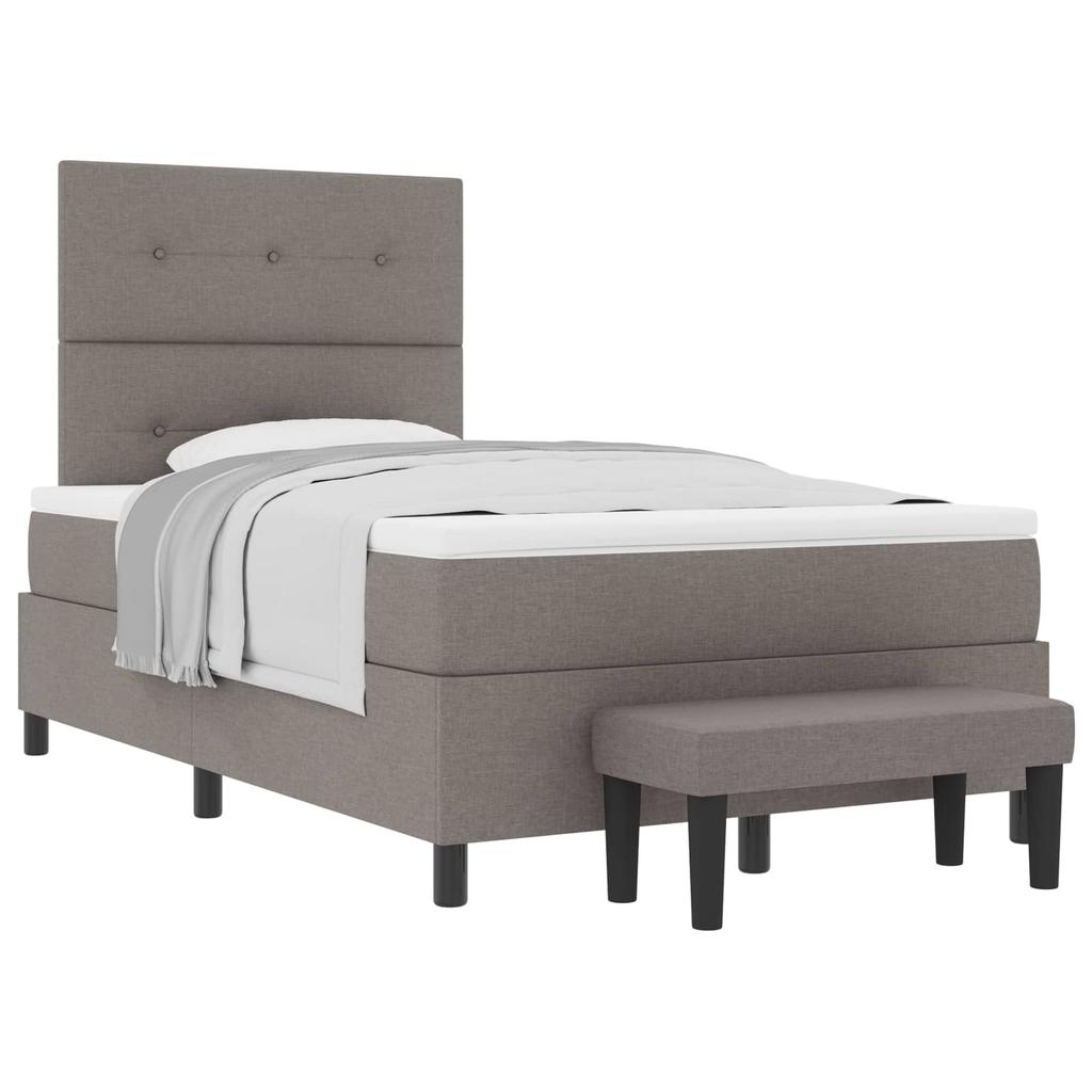 Box Spring Bed with Headboard Taupe 120 x 190 cm Fabric