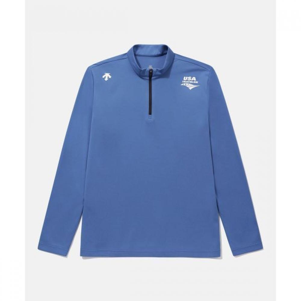 

Футболка DescenTe Usat с застежкой-молнией на половину длины, синяя BLU0BLUE/100
