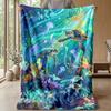 Underwater Sea Life Adventure 2 Theme blanket Lightweight Warm Flannel Blanket Decorative Throw Blanket for Home Decoration