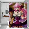 Perona Cartoon Animation Shower Curtain Outdoor Scenery Summer Vacation Bathroom Decor Holiday Polyester Bath Curtain With Hook