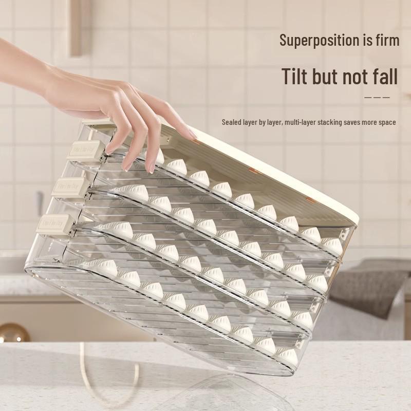Large Capacity Multi-layer Dumpling Freezer Storage Box with Timer