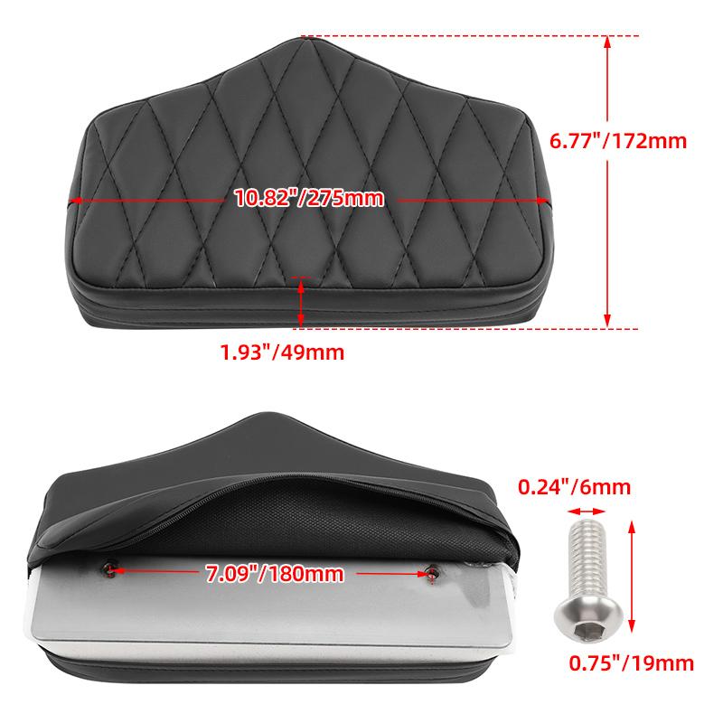 Black Motorcycle Universal Back Rest Passenger Backrest Pad Pads For Harley For Kawasaki For Honda For Suzuki For Yamaka For BMW