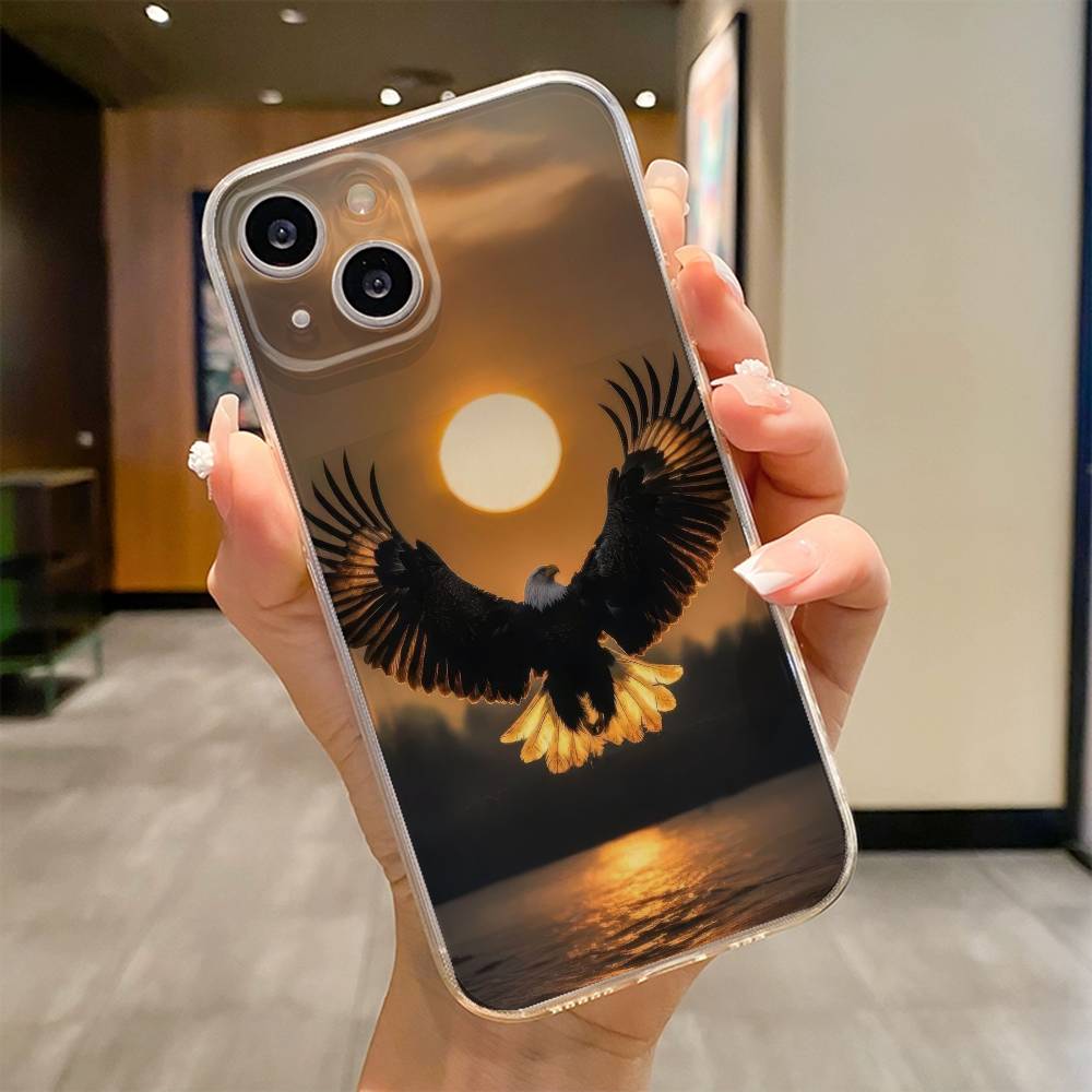 Eagle Cool Animal Phone Case For iPhone 17 16e 16 15 14 13 12 11mini Pro Max X XR XSMAX 8 7 Air Plus Soft Cover