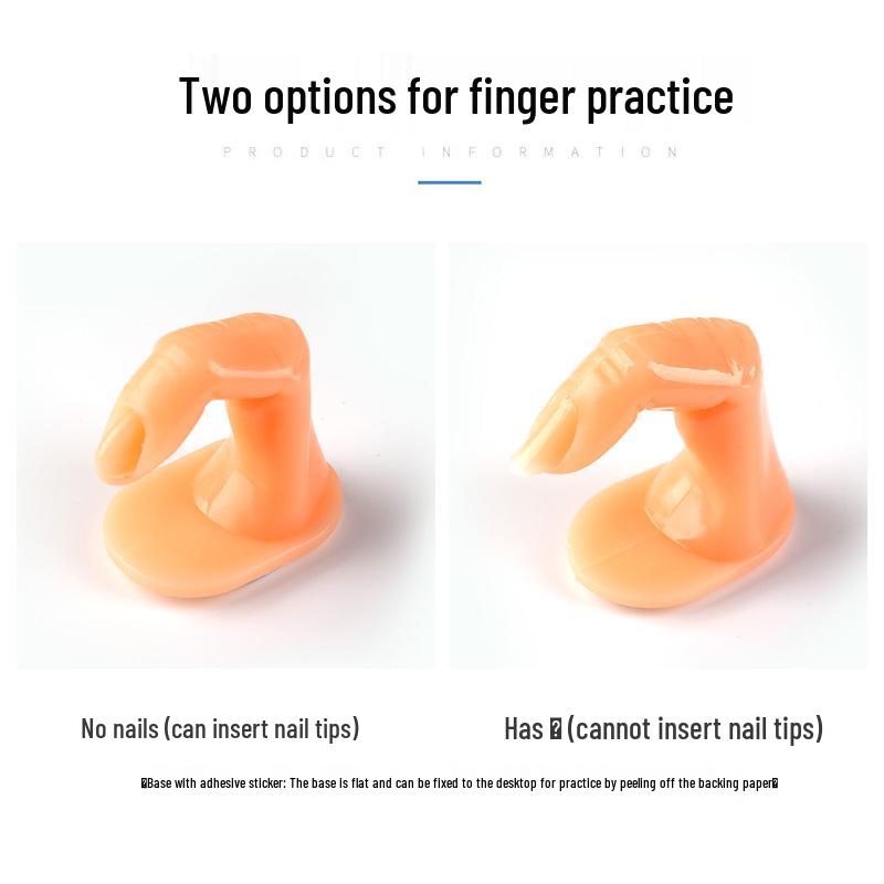 Nail Art Practice Finger Model: Two Types - With Nail & Without Nail, Adhesive Backing.