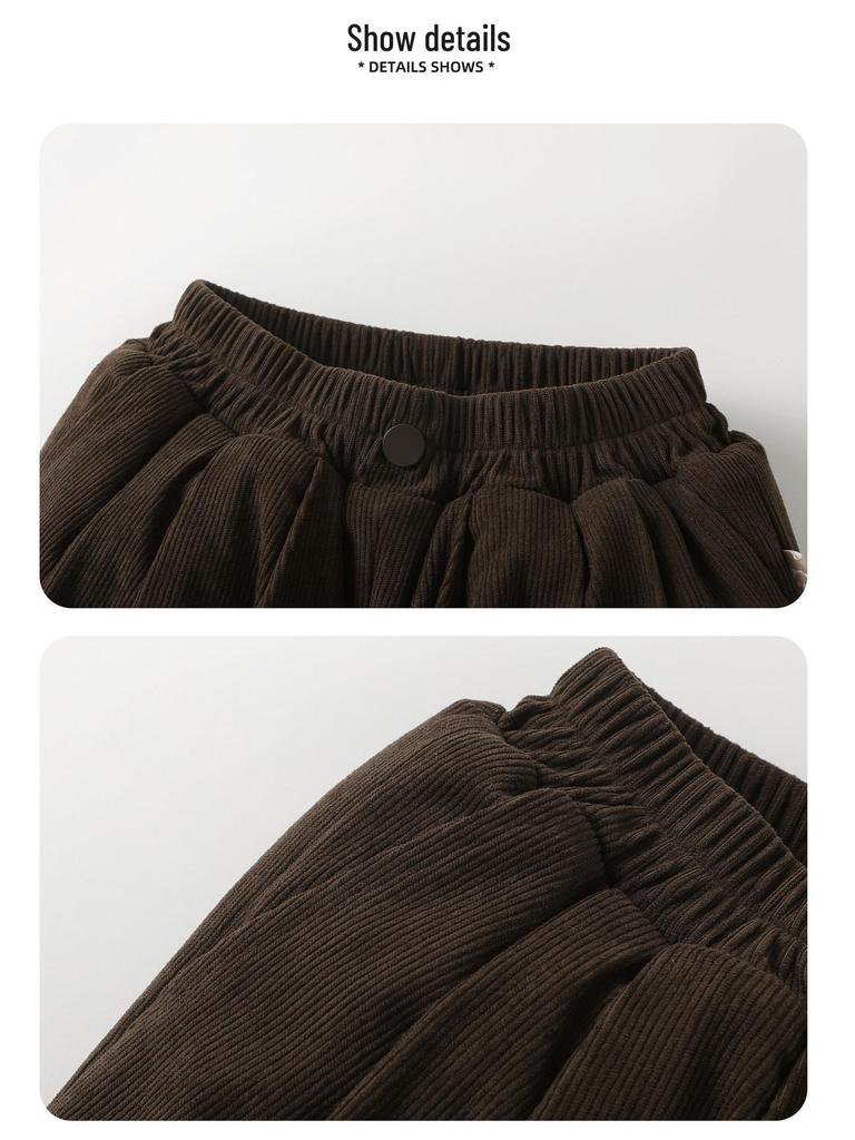 Kaka Panda Kids' Winter Warm Cotton Pants - Thickened Long Pants for Boys, Girls, Toddlers, and Babies.