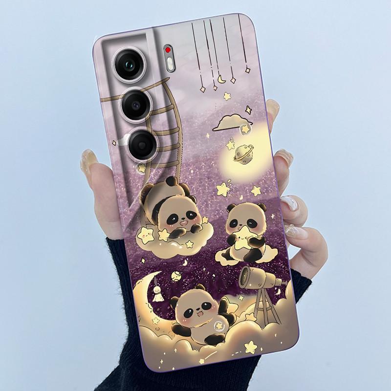 Handyhülle für Tecno Camon 40 Pro 4G 5G 2025 Niedlicher Panda Süße Mädchen Katzen Silikon Weiche Rückseite Ultradünne Schutzhülle