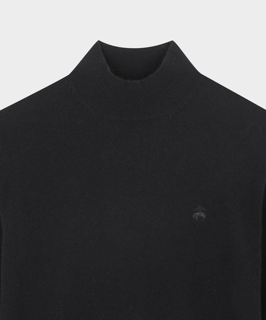 BROOKS BROTHERS Wool Cashmere Solid Half-Neck Sweater (Black) (Bbwumbf404)
