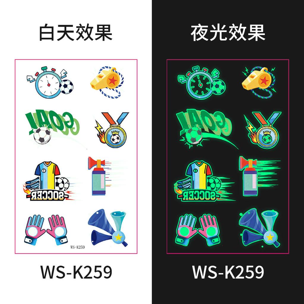 2026 New Luminous Football Tattoo Sticker World Cup Event Fan Club Carnival Party Face Sticker