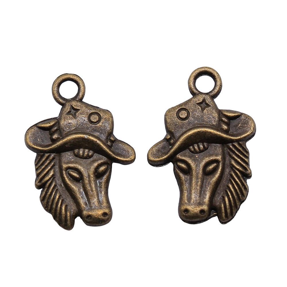 Antique Horse Pendants Metal Animal Charms For DIY Jewelry Handmade Craft Supplies
