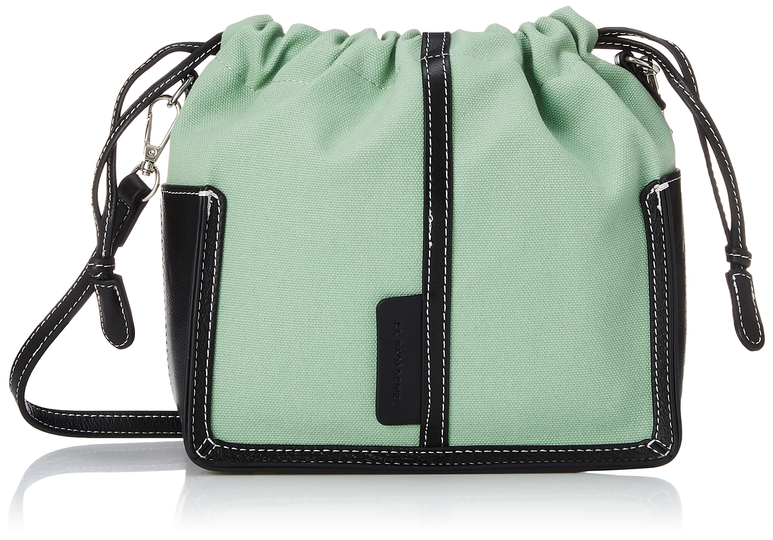 

Shoulder bag Canvas drawstring shoulder bag for light green [Labagerie] [Kurashiki canvas] women, (82)