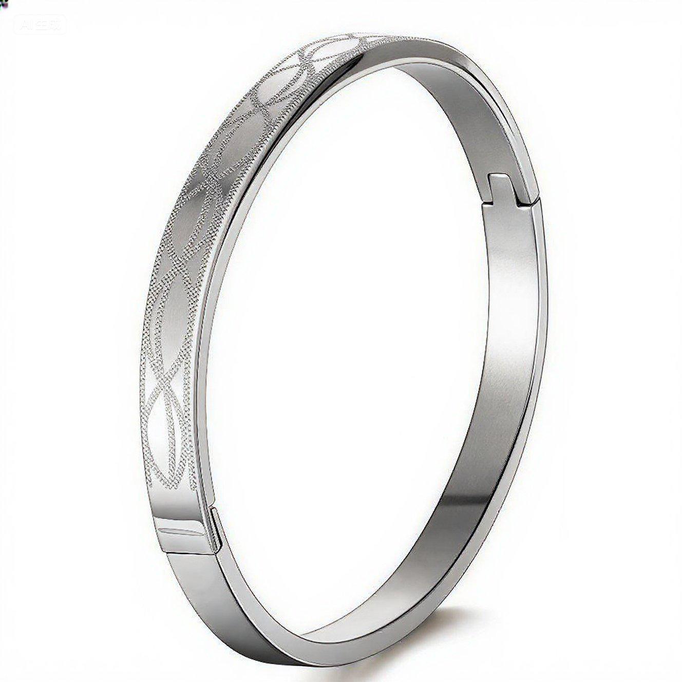 Titanium Steel Heartbeat Etched Couple Bracelet