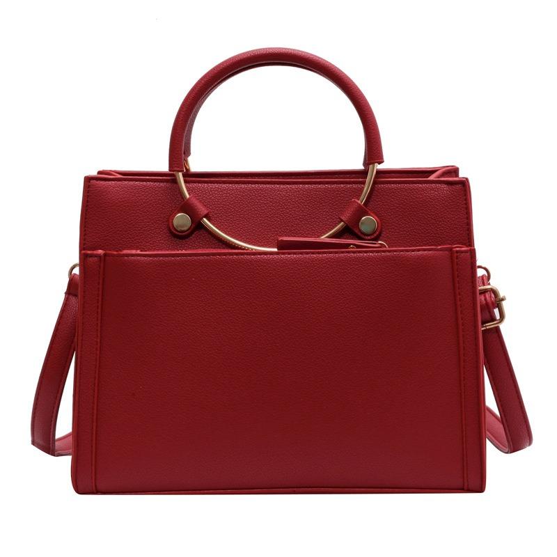 Bridal Red Women's Bag New Oblique Span Simple Fashion High-end Texture Handbag Wedding Bag