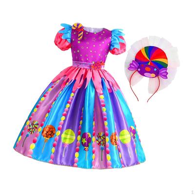 Sukienka Candy dla dziewczynki Lollipop Fancy Rainbow Princess up Festival Role