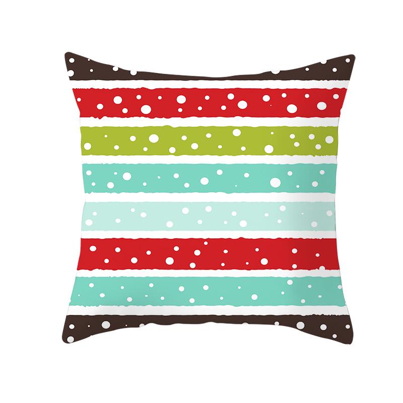 Christmas Peach Skin Pillow Cover Nordic Sofa Cushion Cover Cartoon Print Pillow Cover