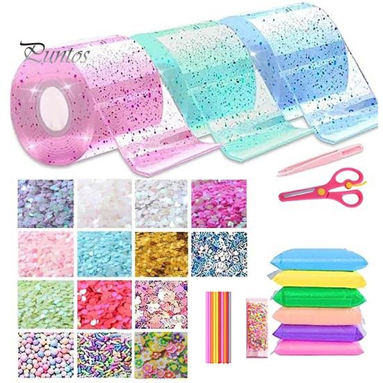 Bandă Baloane Elasticitate Ridicată 1 Set 300CM Jucărie Nano cu Baloane, Stickere Farmec, Gonflator, Pensetă DIY, Adeziv, Kit Amuzant pentru Ameliorarea Stresului și Meșteșuguri Copii