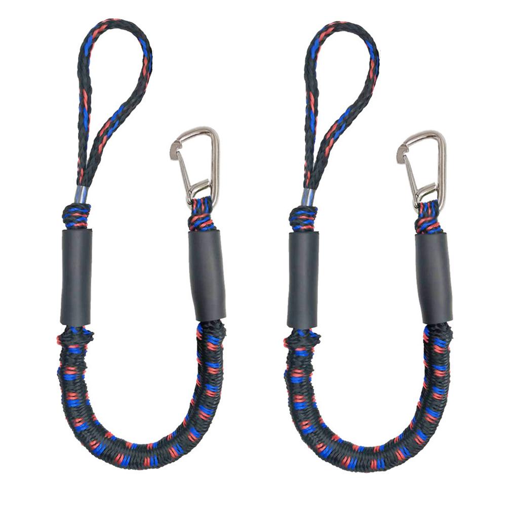 Boat Dock Line Mooring Rope With 316 Stainless Steel Clip, Dock Line Boat Ropes, Premium Bungee Boat Lines Accessories For Canoe Power Boat Kayak