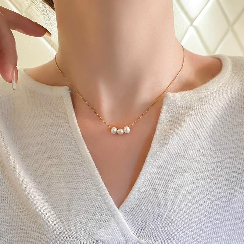 Hot Sell Trendy Natural Freshwater Pearl 14K Gold Filled Female Choker Necklace For Women Box Chains No Fade Cheap