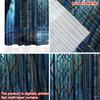 Set Of 2 Mystical Arch Window Curtains Enchanted Forest View Torchlight Ornate Floor Themed Bedroom Decor Curtain For Sleeping Area Made Polyester