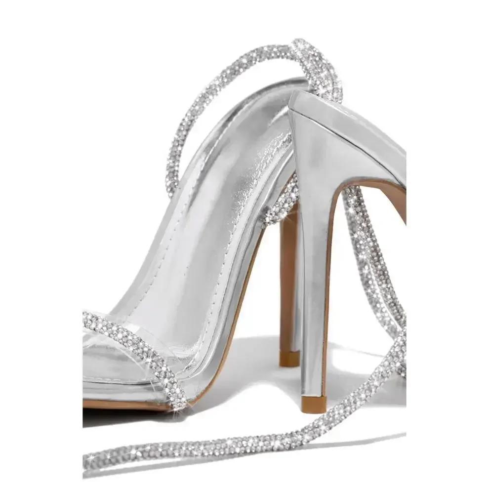 Fashion Sexy Open Toe Slim High Heels Shoes Womens Rome Pumps Ankle Bamd Cross Strap Stiletto Sandals Wedding Banquet Shoe