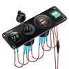 12V Marine Boat Lighter Socket Dual QC3.0 USB Power Outlet Panel LED Display Waterproof Car Charger
