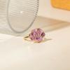 Kamelienblume Blume Ring Strass Französischer Unregelmäßiger Ring Retro Emaille Fingerring Mädchen