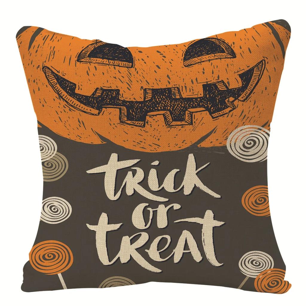 Halloween Pumpkin Ghost Print Pattern Cushion Cover Home Living Room Sofa Decoration Throw Pillow