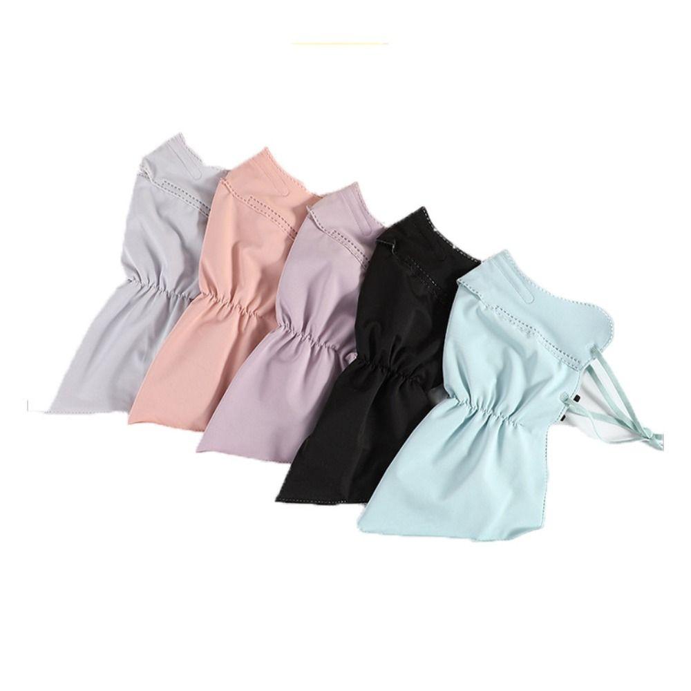 Solid Color Ice Silk Mask Hanging Ear Ice Silk Face Mask Neck Wrap Cover UV  Face Mask  Cycling