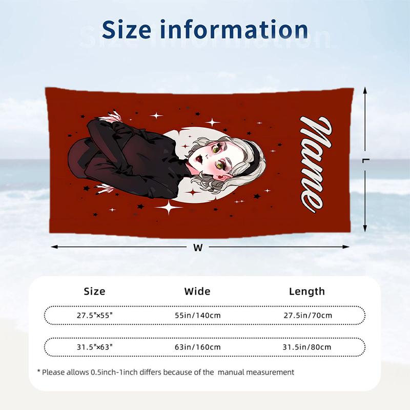 Sabrina Custom Name Printed Beach Towel Personalized Soft Towel For Swimming Beach Travel