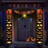 Festive Home Decor Halloween Porch Sign Banner, Pumpkin Ghost Party Awning Hanging Wall Decorative Holiday Banner Door Decoration, Front Wreath