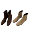 Premium Sense Retro Foreign Style Small Short Boots Women's 2025 Autumn Single Boots Thick Heel Thin Boots French Suede Small Ankle Boots